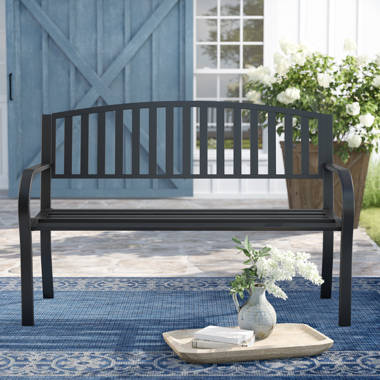 Small black deals bench for porch